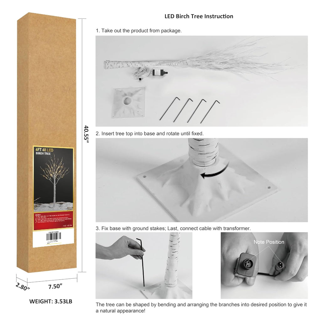 Glowing Birch Tree LED Light